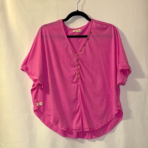 Simply Southern Tops - Simply Southern Pink Boxy Buttoned Blouse